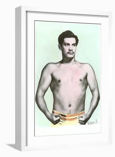 Sergio Llanes, Mexican Wrestler-null-Framed Art Print