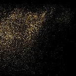 Gold Glitter Texture on a Black Background. Golden Explosion of Confetti. Golden Grainy Abstract Te-sergio34-Premium Giclee Print