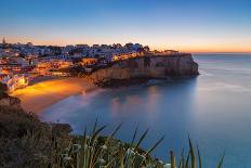 Carvoeiro Village While Climbing of the Sun, Sunrise. Portugal.-sergoua-Framed Photographic Print