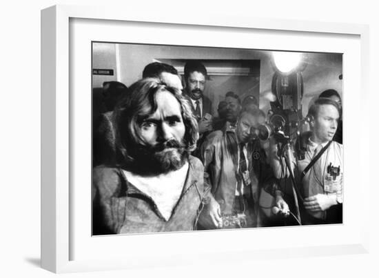 Serial Killer Charles Manson in, 1969 During His Transfer in Los Angeles-null-Framed Photo