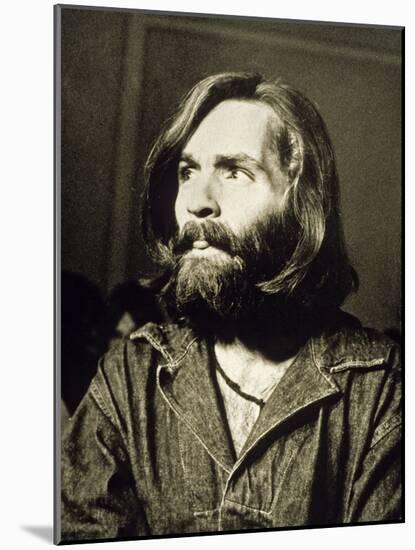 Serial Killer Charles Manson on December 3, 1969 During His Arrest in Sharon Tate Affair-null-Mounted Photo