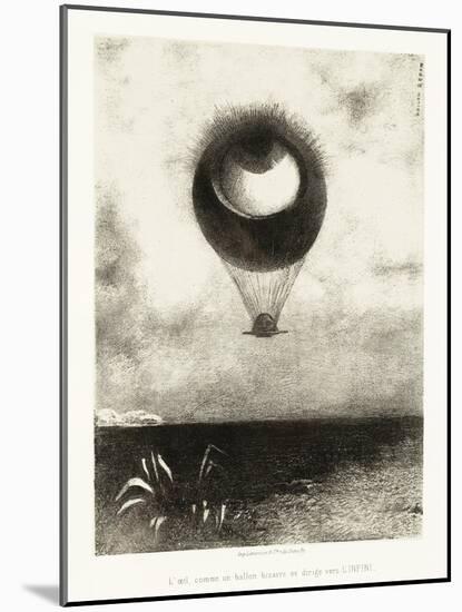 Serie D'illustration Pour Edgar Poe :  L'oeil, Comme Un Etrange Ballon, Monte Vers L'infini  (The E-Odilon Redon-Mounted Giclee Print