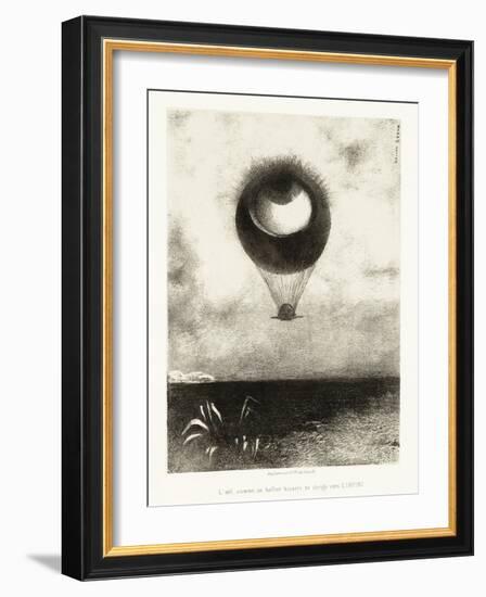 Serie D'illustration Pour Edgar Poe :  L'oeil, Comme Un Etrange Ballon, Monte Vers L'infini  (The E-Odilon Redon-Framed Giclee Print