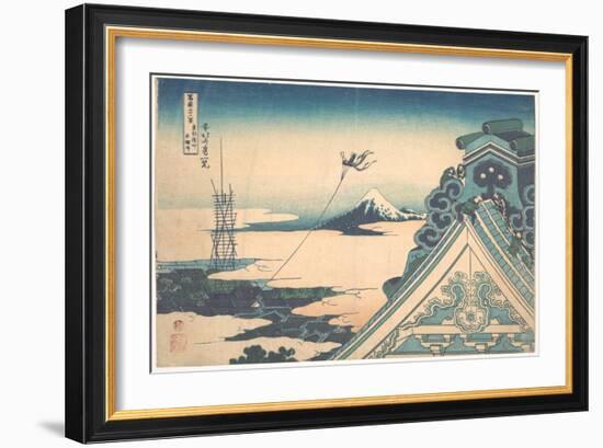 Serie De 36 Vues Du Mont Fuji : Vue Du Temple De Asakusa Hongan-Ji, Edo, Japon - Estampe De Katsush-Katsushika Hokusai-Framed Giclee Print