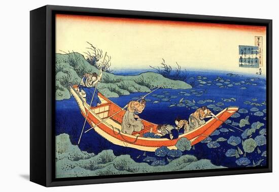 Serie De Cent Poemes De Cent Poetes :  Fumiya No Asayasu  Estampe De Katsushika Hokusai (1760-1849)-Katsushika Hokusai-Framed Premier Image Canvas