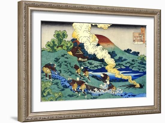 Serie De Cent Poemes Par Cent Poetes :  Kakinomoto No Hitomaro  Estampe De Katsushika Hokusai (176-Katsushika Hokusai-Framed Giclee Print