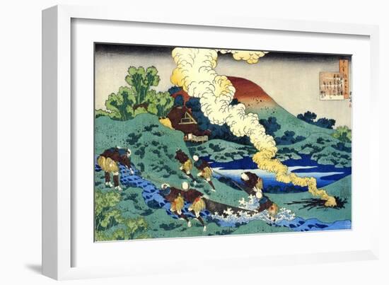 Serie De Cent Poemes Par Cent Poetes :  Kakinomoto No Hitomaro  Estampe De Katsushika Hokusai (176-Katsushika Hokusai-Framed Giclee Print