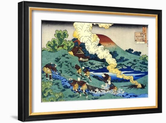 Serie De Cent Poemes Par Cent Poetes :  Kakinomoto No Hitomaro  Estampe De Katsushika Hokusai (176-Katsushika Hokusai-Framed Giclee Print