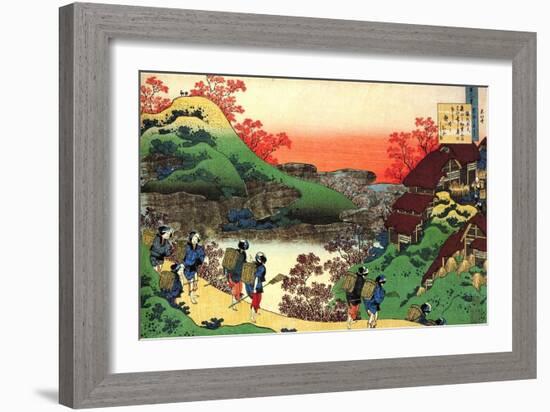 Serie De Cent Poemes Par Cent Poetes :  Sarumaru Dayu  Estampe De Katsushika Hokusai (1760-1849) (E-Katsushika Hokusai-Framed Giclee Print