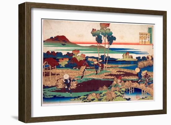 Serie Des Cent Poemes De Cent Poetes :  Tenchi Tenno  Estampe De Katsushika Hokusai (1760-1849) (Ec-Katsushika Hokusai-Framed Giclee Print