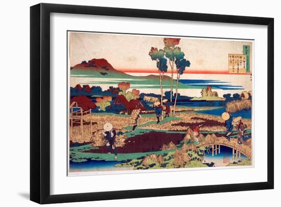 Serie Des Cent Poemes De Cent Poetes :  Tenchi Tenno  Estampe De Katsushika Hokusai (1760-1849) (Ec-Katsushika Hokusai-Framed Giclee Print