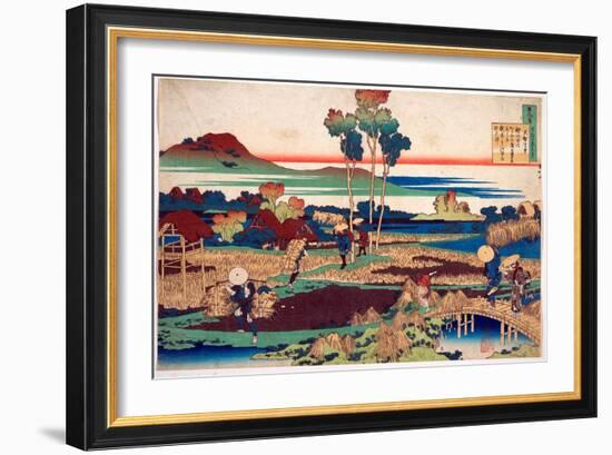 Serie Des Cent Poemes De Cent Poetes :  Tenchi Tenno  Estampe De Katsushika Hokusai (1760-1849) (Ec-Katsushika Hokusai-Framed Giclee Print