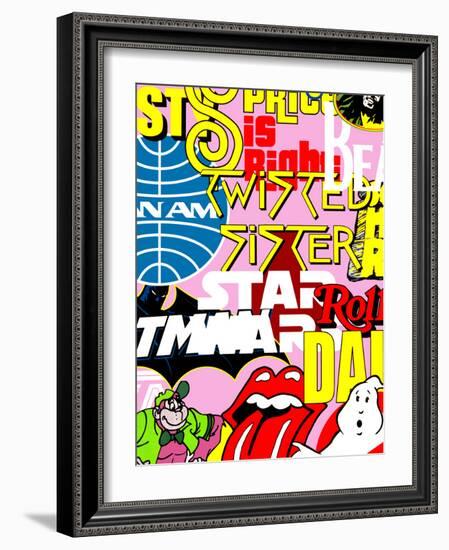 Series 2, Patchwork Logos and Other Brands Vintage (TV, Movies, Fashion, Music, Trendy, 80s), USA-Philippe Hugonnard-Framed Photographic Print