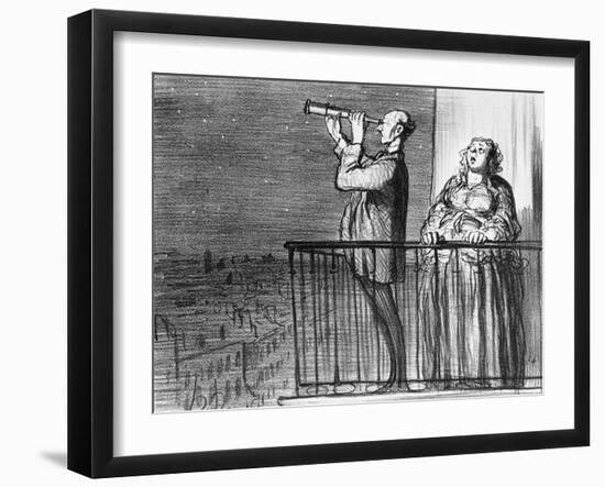 Series Actualites, the Comet, Parisiens Incredules, Plate 394, Le Charivari, 1st May 1857-Honore Daumier-Framed Giclee Print