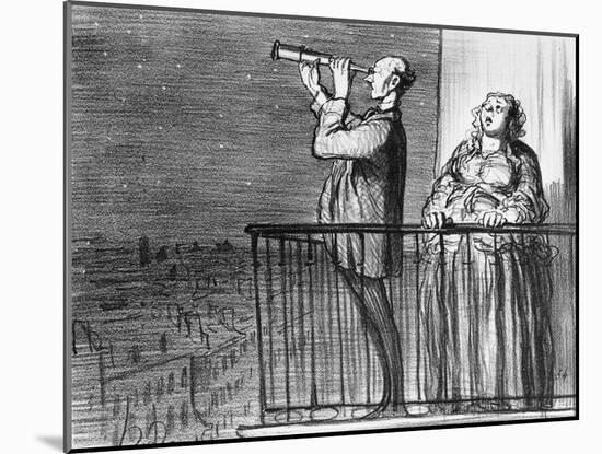 Series Actualites, the Comet, Parisiens Incredules, Plate 394, Le Charivari, 1st May 1857-Honore Daumier-Mounted Giclee Print