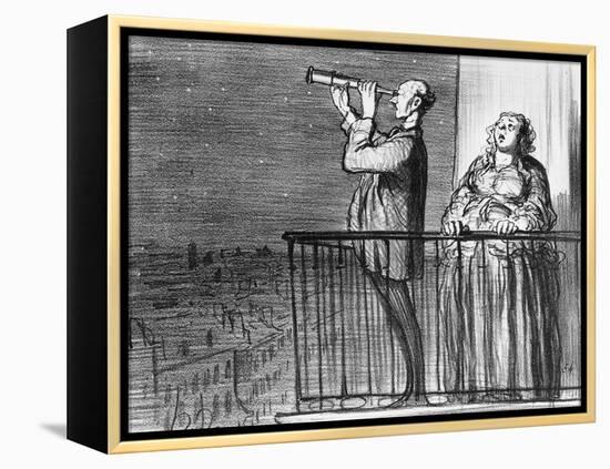 Series Actualites, the Comet, Parisiens Incredules, Plate 394, Le Charivari, 1st May 1857-Honore Daumier-Framed Premier Image Canvas