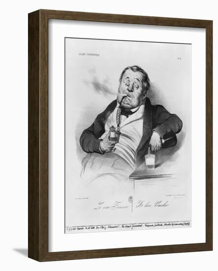 Series Galerie Physionomique, a True Smoker, 1836-Honore Daumier-Framed Giclee Print