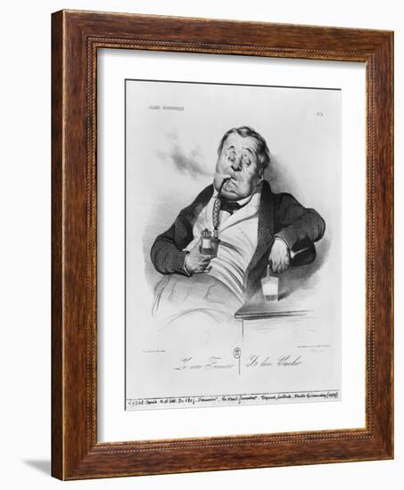 Series Galerie Physionomique, a True Smoker, 1836-Honore Daumier-Framed Giclee Print