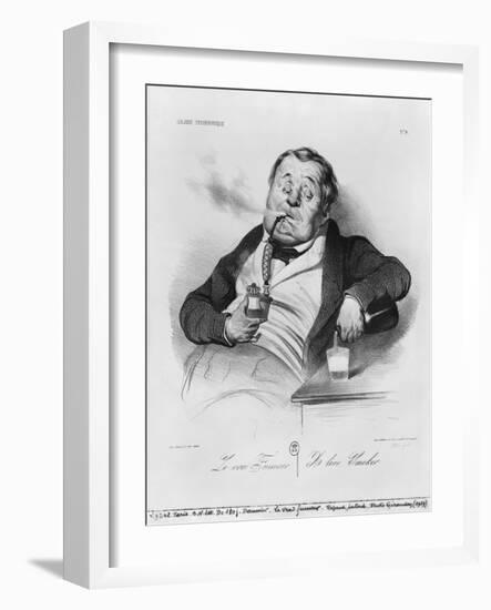 Series Galerie Physionomique, a True Smoker, 1836-Honore Daumier-Framed Giclee Print