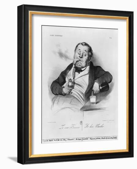 Series Galerie Physionomique, a True Smoker, 1836-Honore Daumier-Framed Giclee Print