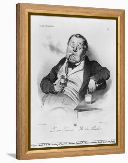 Series Galerie Physionomique, a True Smoker, 1836-Honore Daumier-Framed Premier Image Canvas