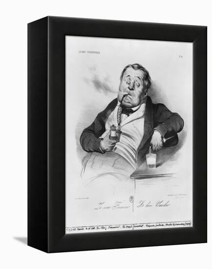 Series Galerie Physionomique, a True Smoker, 1836-Honore Daumier-Framed Premier Image Canvas