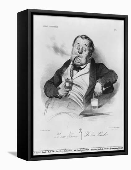 Series Galerie Physionomique, a True Smoker, 1836-Honore Daumier-Framed Premier Image Canvas