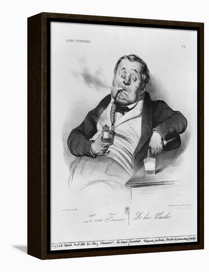 Series Galerie Physionomique, a True Smoker, 1836-Honore Daumier-Framed Premier Image Canvas