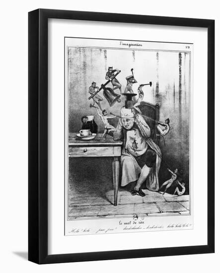 Series L'Imagination, the Headache, c.1830-Honore Daumier-Framed Giclee Print