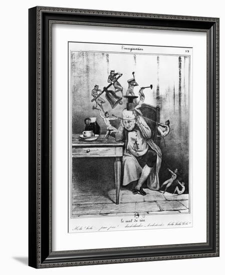 Series L'Imagination, the Headache, c.1830-Honore Daumier-Framed Giclee Print