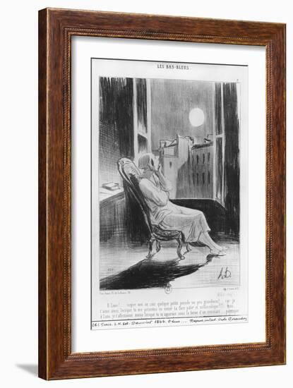 Series Les Bas-Bleus, O Moon!, Plate VIII, Le Charivari, 28 February 1844-Honore Daumier-Framed Giclee Print