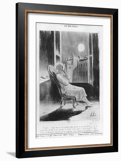 Series Les Bas-Bleus, O Moon!, Plate VIII, Le Charivari, 28 February 1844-Honore Daumier-Framed Giclee Print