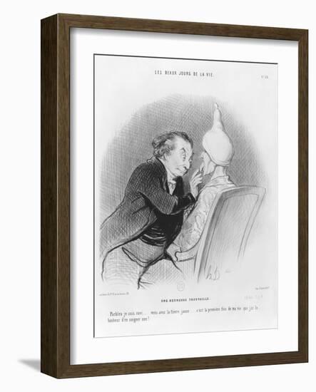 Series 'Les beaux jours de la vie', A Happy Find, illustration from 'Le Charivari', 11th September-Honore Daumier-Framed Giclee Print