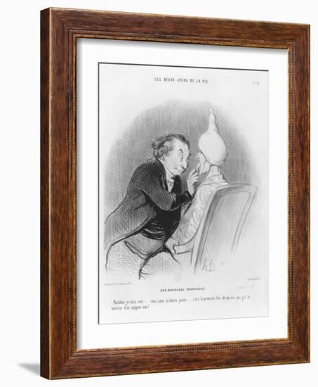 Series 'Les beaux jours de la vie', A Happy Find, illustration from 'Le Charivari', 11th September-Honore Daumier-Framed Giclee Print