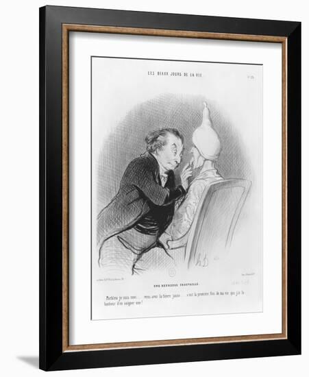 Series 'Les beaux jours de la vie', A Happy Find, illustration from 'Le Charivari', 11th September-Honore Daumier-Framed Giclee Print