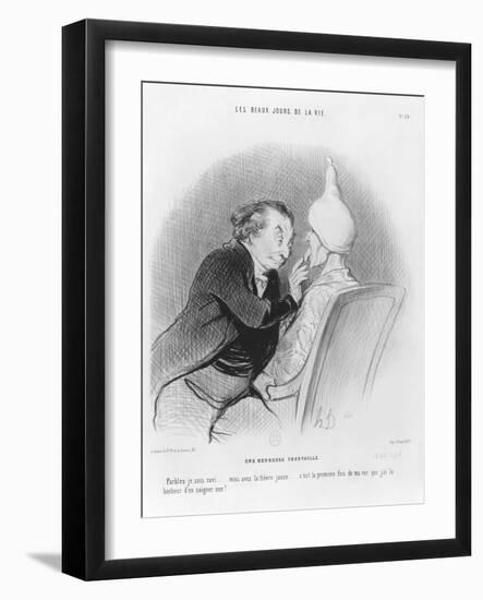Series 'Les beaux jours de la vie', A Happy Find, illustration from 'Le Charivari', 11th September-Honore Daumier-Framed Giclee Print