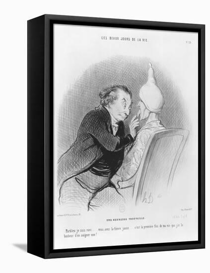 Series 'Les beaux jours de la vie', A Happy Find, illustration from 'Le Charivari', 11th September-Honore Daumier-Framed Premier Image Canvas