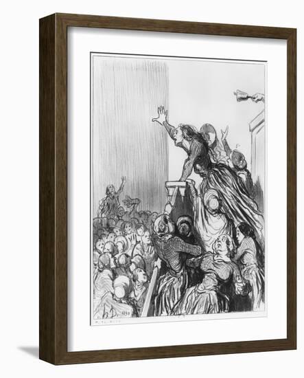 Series Les Divorceuses, Plate 1, Illustration from Le Charivari, 4th August 1848-Honore Daumier-Framed Giclee Print