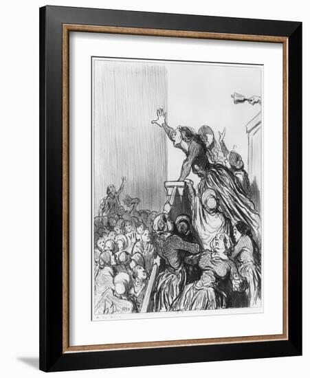Series Les Divorceuses, Plate 1, Illustration from Le Charivari, 4th August 1848-Honore Daumier-Framed Giclee Print