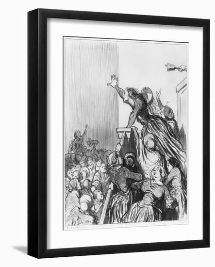 Series Les Divorceuses, Plate 1, Illustration from Le Charivari, 4th August 1848-Honore Daumier-Framed Giclee Print