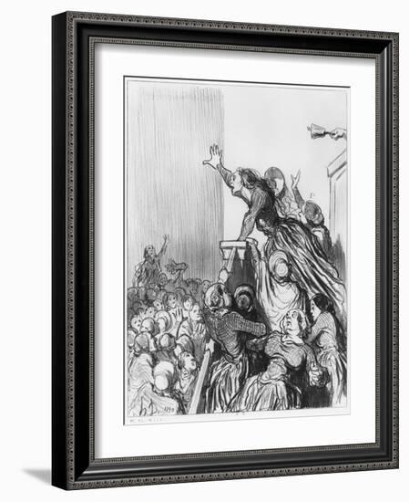 Series Les Divorceuses, Plate 1, Illustration from Le Charivari, 4th August 1848-Honore Daumier-Framed Giclee Print