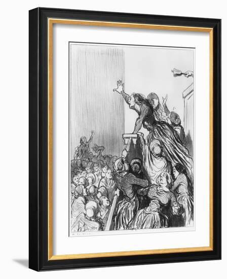 Series Les Divorceuses, Plate 1, Illustration from Le Charivari, 4th August 1848-Honore Daumier-Framed Giclee Print