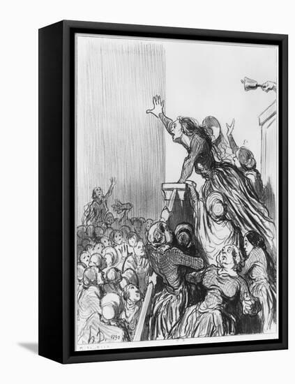 Series Les Divorceuses, Plate 1, Illustration from Le Charivari, 4th August 1848-Honore Daumier-Framed Premier Image Canvas