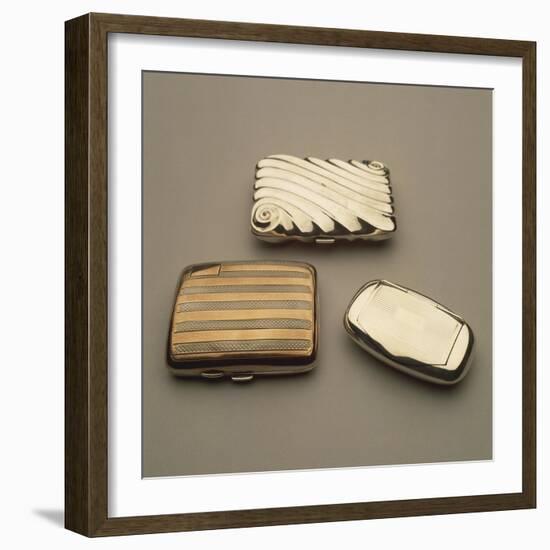 Series of Silver and Gold Snuffboxes-null-Framed Giclee Print