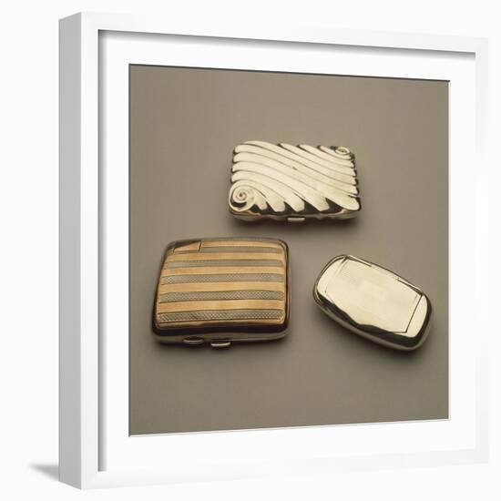 Series of Silver and Gold Snuffboxes-null-Framed Giclee Print