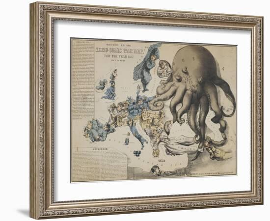 Serio-Comic War Map of Europe for the Year 1877, London-Frederick W Rose-Framed Giclee Print