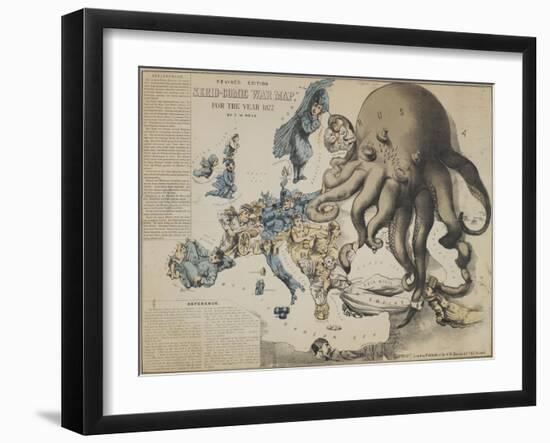 Serio-Comic War Map of Europe for the Year 1877, London-Frederick W Rose-Framed Giclee Print