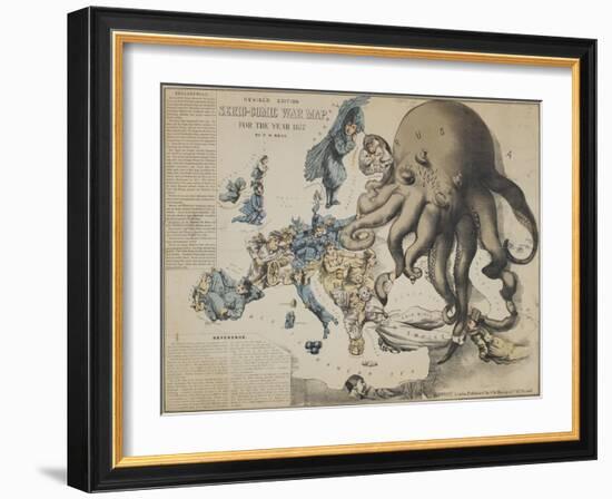 Serio-Comic War Map of Europe for the Year 1877, London-Frederick W Rose-Framed Giclee Print