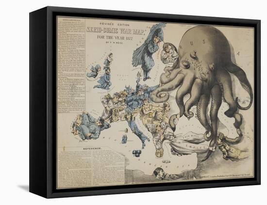 Serio-Comic War Map of Europe for the Year 1877, London-Frederick W Rose-Framed Premier Image Canvas