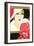 Serious Flapper with Rose-null-Framed Premium Giclee Print